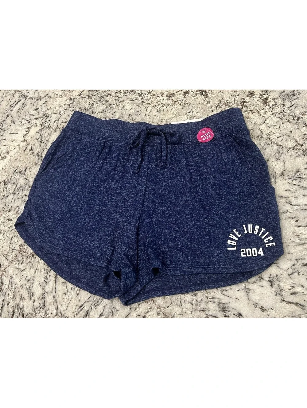 Justice Active Girls Plus Size 14/16 Blue Dolphin Shorts New